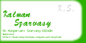 kalman szarvasy business card