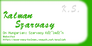 kalman szarvasy business card